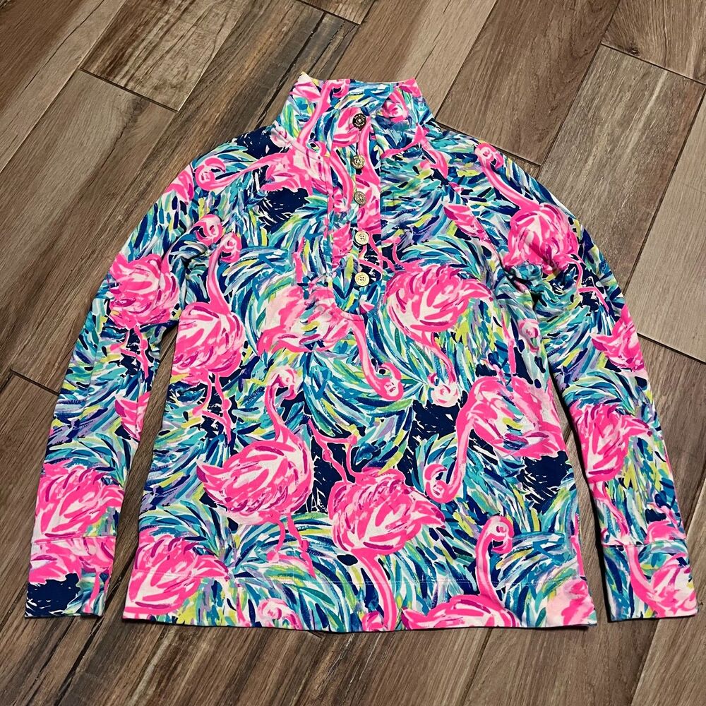 Lilly Pulitzer "Flamenco Beach" Windsor Popover Top XXS